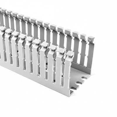 HellermannTyton 184-15101 High Density Slotted Wall Wiring Duct, 1.5" X 1", Non-Adhesive, PVC, Gray, 120ft/Carton