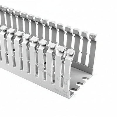 HellermannTyton 181-00153 High Density Slotted Wall Wiring Duct, 4" X 3", Adhesive, PVC, Gray, 120ft/Carton