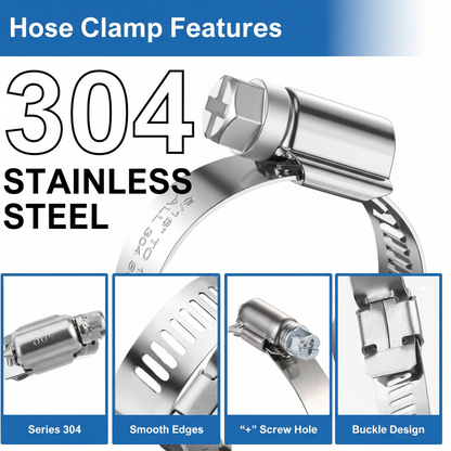 #32P Stainless Steel Hose Clamp w/ Zinc Plated Screw 10/box