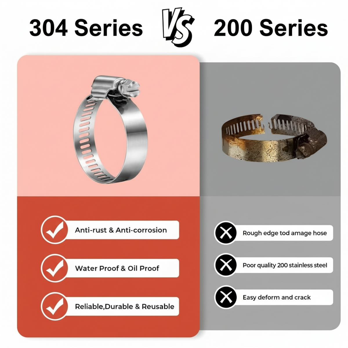 #32P Stainless Steel Hose Clamp w/ Zinc Plated Screw 10/box