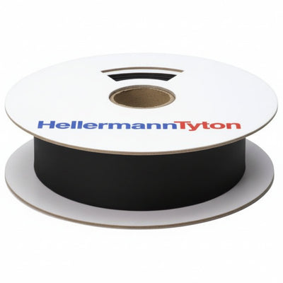 HellermannTyton 309-60108 Heat Shrink Tubing, Mini Reel, 2:1 Shrink Ratio, 1/16", 1.6/0.8 Dia, PO, Black, 100 ft/reel