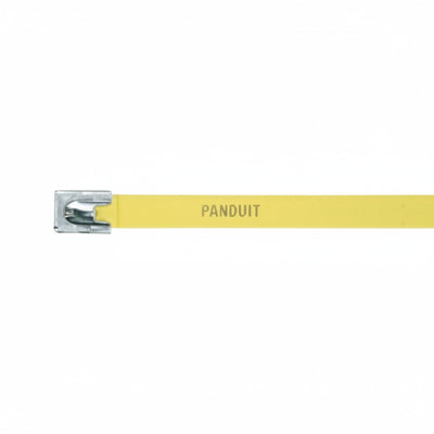 Panduit 14" 250lb Fully Coated Yellow Polyester 316 Pan-Steel Stainless Steel Cable Ties 50/bag Part #MLTFC4H-LP316YL