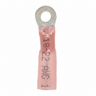 22-18 AWG Heat Shrink - Crimp & Seal #6 Stud Ring Terminal 100/Bag