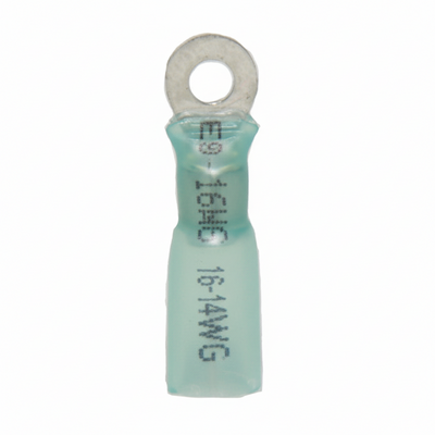 16-14 AWG Heat Shrink - Crimp & Seal #10 Stud Ring Terminal 100/Bag