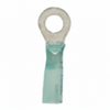 16-14 AWG Blue Polyolefin Insulated Heat Shrink 1/4 Ring Terminals, 100/bag