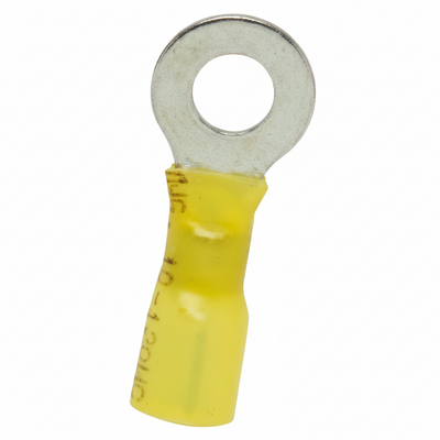 12-10 AWG Heat Shrink - Crimp & Seal 1/4" Stud Ring Terminal 100/Bag