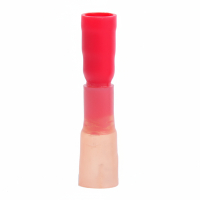 22-18 AWG Red Polyolefin Insulated Heat Shrink Bullet Connectors, 100/bag