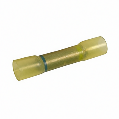 12-10 to 16-14 AWG Yellow Polyolefin Insulated Heat Shrink Butt Connectors, 100/bag