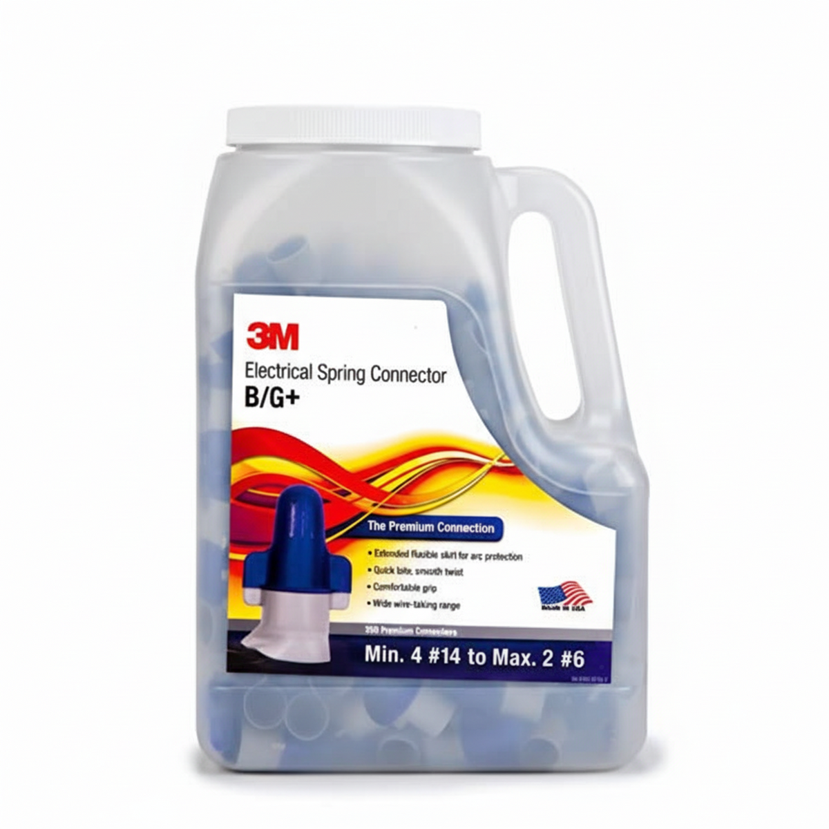 3M B/G+ Performance Plus Wire Connector, 14-6 AWG, Blue/Gray, 250/Jug
