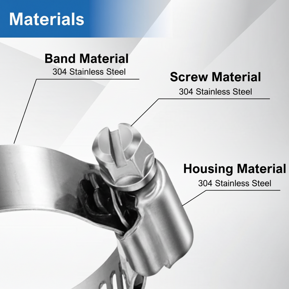 #12S All Stainless Steel Hose Clamp 10/box