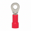 22-18 AWG Red Vinyl Insulated Butted Seam #6 Ring Terminals, 100/bag