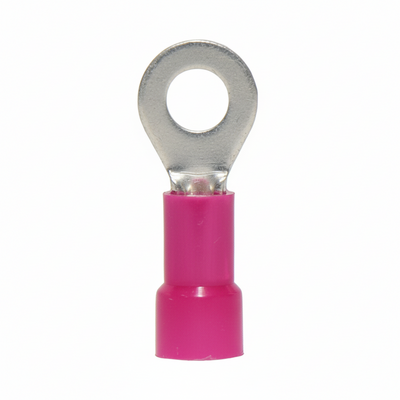 22-18 AWG Nylon Insulated #8 Stud Ring Terminal 100/Bag