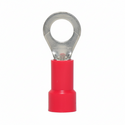 22-18 AWG Red Vinyl Insulated Butted Seam #10 Ring Terminals 100/bag