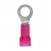 22-18 AWG Red Nylon Insulated Butted Seam #10 Ring Terminals, 100/bag