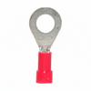 22-18 AWG Red Vinyl Insulated Butted Seam 1/4 Ring Terminals 100/bag