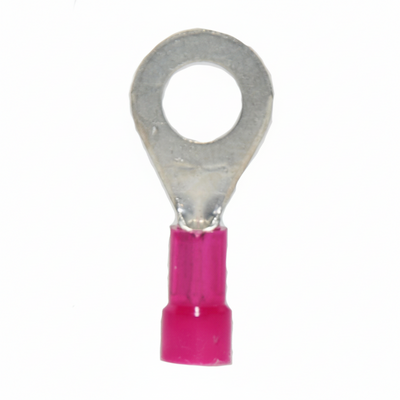 22-18 AWG Nylon Insulated 1/4" Stud Ring Terminal 100/Bag