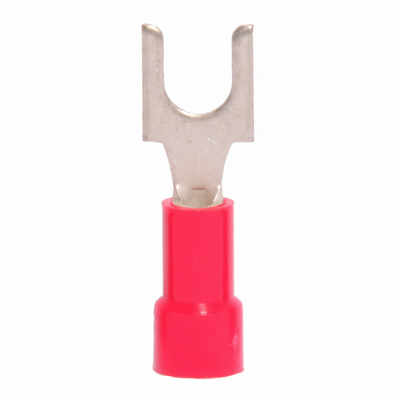 22-18 AWG Red Vinyl Insulated Block Spade Terminals, 100/bag