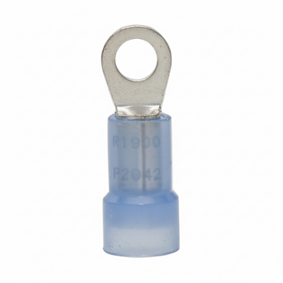 16-14 AWG Nylon Insulated #8 Stud Ring Terminal 100/Bag