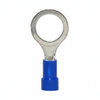 16-14 AWG Blue Vinyl Insulated Butted Seam 3/8 Ring Terminals 100/bag