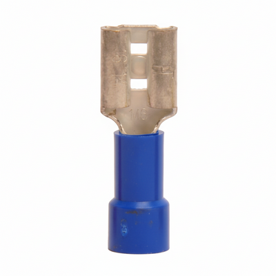 16-14 AWG Blue Vinyl Insulated Butted Seam Disconnect Terminals, 100/bag