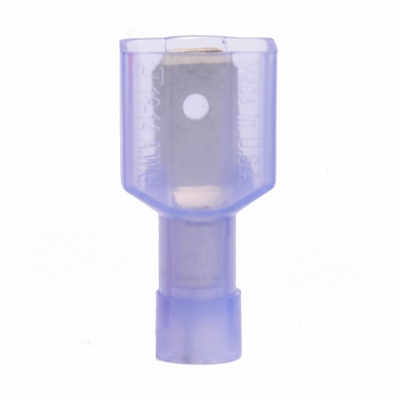 16-14 AWG Blue Nylon Insulated Fully Insulated Style B Disconnect Terminals, 100/bag