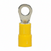 12-10 AWG Yellow Vinyl Insulated Butted Seam #10 Ring Terminals 100/bag