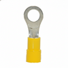 12-10 AWG Yellow Nylon Insulated Butted Seam 1/4 Ring Terminals, 100/bag