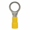 12-10 AWG Yellow Vinyl Insulated Butted Seam 3/8 Ring Terminals 100/bag