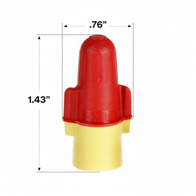 3M R/Y+ Performance Plus Wire Connectors, 22-8 AWG, Red/Yellow, 500/Jug