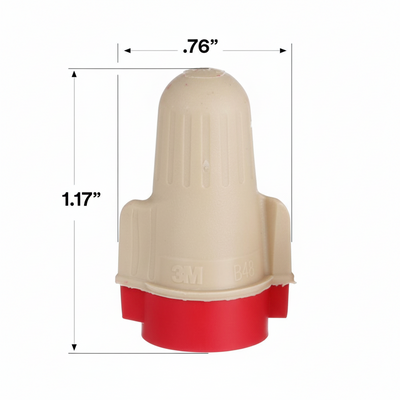 3M T/R+ Performance Plus Wire Connectors, 22-8 AWG, Tan/Red, 750/Jug