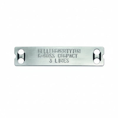 HellermannTyton 544-80202 M-Boss Marker, 3.54" Wide x 0.78" High, Stainless Steel, Silver, 500/Box