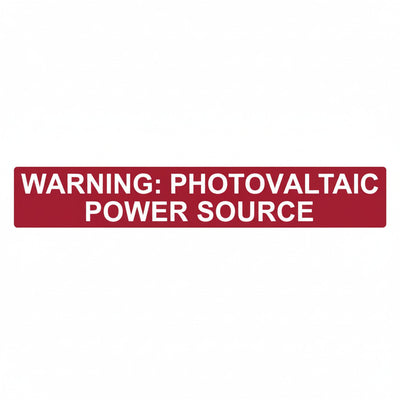 HellermannTyton 596-00206 Solar Label, Reflective, 2017 Code, WARNING PHOTOVOLTAIC POWER SOURCE, 6.5" x 1.0", VL, Red, 50/pkg