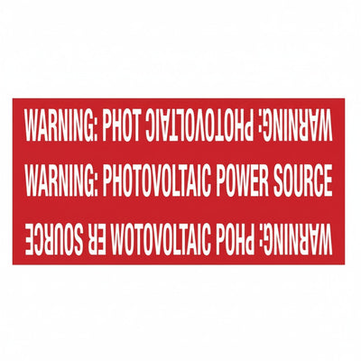 HellermannTyton 596-00207 Solar Marker, Non-Adhesive, WARNING: PV POWER SOURCE, 4" x 2", VL, Red, 25/pkg