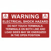 HellermannTyton 596-00233 Solar Label, WARNING ELECTRICAL SHOCK HAZARD, 3.75" x 2.0", VL, Red, 50/roll