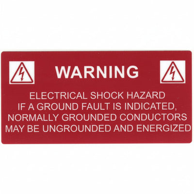 HellermannTyton 596-00234 Solar Label, WARNING GROUNDED CONDUCTORS ENERGIZED..., 4.125" x 2.0", VL, Red, 50/roll