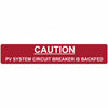 HellermannTyton 596-00236 Solar Label, CAUTION PHOTOVOLTAIC SYSTEM BACKFED, 4.12" x .75", VL, Red, 50/roll