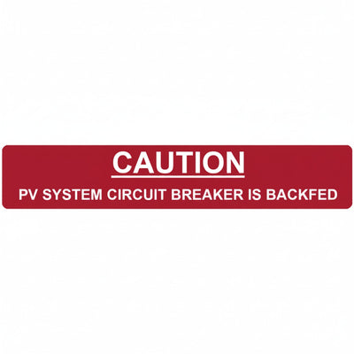 HellermannTyton 596-00236 Solar Label, CAUTION PHOTOVOLTAIC SYSTEM BACKFED, 4.12" x .75", VL, Red, 50/roll