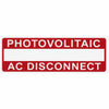 HellermannTyton 596-00237 Solar Label, Printable, 2017 Code, PHOTOVOLTAIC AC DISCONNECT, 3.75" x 1.0", PET, Red, 50/roll