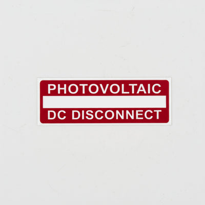 HellermannTyton 596-00238 Solar Label, Printable, 2017 Code, PHOTOVOLTAIC DC DISCONNECT, 3.75" x 1.0", PET, Red, 50/roll