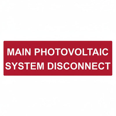 HellermannTyton 596-00243 Solar Label, Reflective, 2017 Code, MAIN PV SYSTEM DISCONNECT, 5.5" x 1.75", VL, Red, 50/pkg