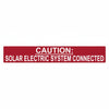 HellermannTyton 596-00245 Solar Label, Reflective, CAUTION SOLAR ELECTRIC SYSTEM CONNECTED, 6.5" x 1.0", VL, Red, 50/pkg