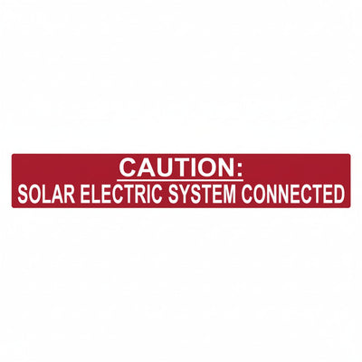 HellermannTyton 596-00245 Solar Label, Reflective, CAUTION SOLAR ELECTRIC SYSTEM CONNECTED, 6.5" x 1.0", VL, Red, 50/pkg