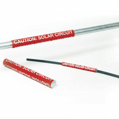 HellermannTyton 596-00249 Solar Marker, Non-Adhesive, CAUTION: SOLAR CIRCUIT, 4" x 2", VL, Red, 25/pkg