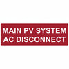 HellermannTyton 596-00255 Solar Label, Reflective, 2017 Code, MAIN PV AC DISCONNECT, 5.5" x 1.75", VL, Red, 50/roll