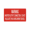 HellermannTyton 596-00368 Solar Label, WARNING INVERTER OUTPUT…OVERCURRENT DEVICE, 4.12" x .75", VL, Red, 50/roll