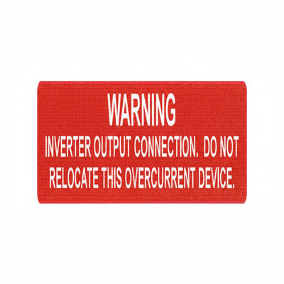 HellermannTyton 596-00368 Solar Label, WARNING INVERTER OUTPUT…OVERCURRENT DEVICE, 4.12" x .75", VL, Red, 50/roll
