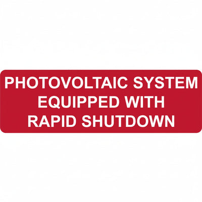 HellermannTyton 596-00474 Solar Label, Reflective, PHOTOVOLTAIC SYSTEM...RAPID SHUTDOWN, 5.5" x 1.75", Red, 50/pkg