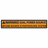 HellermannTyton 596-00495 Solar Label, 2017 Code, WARNING DUAL POWER SOURCE…SYSTEM, 4.125" x .75", VL, Orange, 50/roll