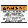 HellermannTyton 596-00496 Solar Label, WARNING ELECTRICAL SHOCK HAZARD…DC VOLTAGE, 3.75" x 2.5", VL, Orange/White, 50/roll
