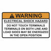 HellermannTyton 596-00497 Solar Label, WARNING ELECTRICAL SHOCK HAZARD, 3.75" x 2.0", VL, Orange/White, 50/roll